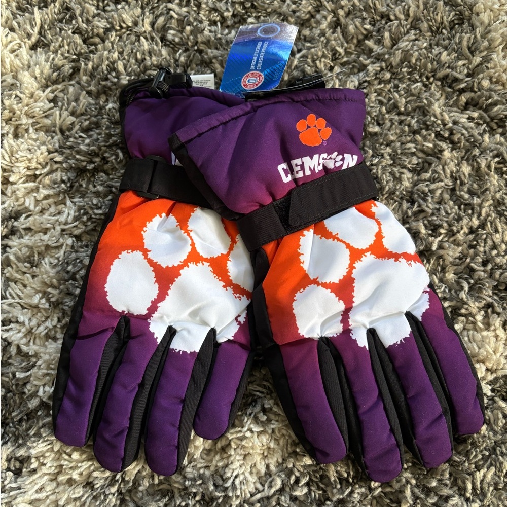 Clemson University Tigers NCAA Insulated Gloves, Size L/XL, Multicolor, NWT